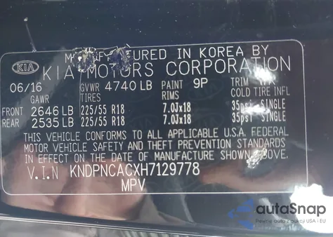 2017 Kia Sportage Ex from USA, damaged, VIN KNDPNCACXH7129778